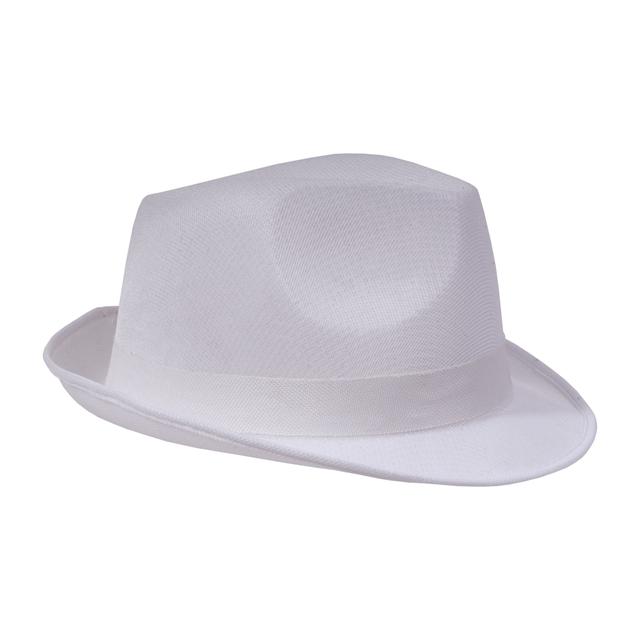 Polyester hat with 2.5 cm-wide, elastic, detachable customisable band