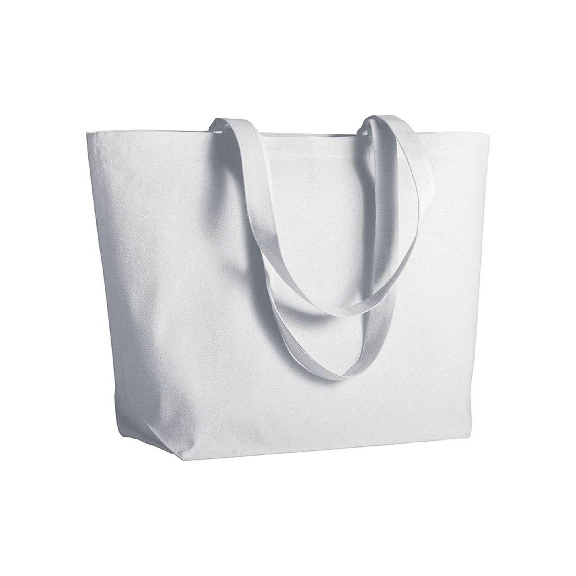 Shopper con soffietto alla base in cotone 280 g/m2, manici lunghi Shopper con soffietto alla base in cotone 280 g/m2, manici lunghi