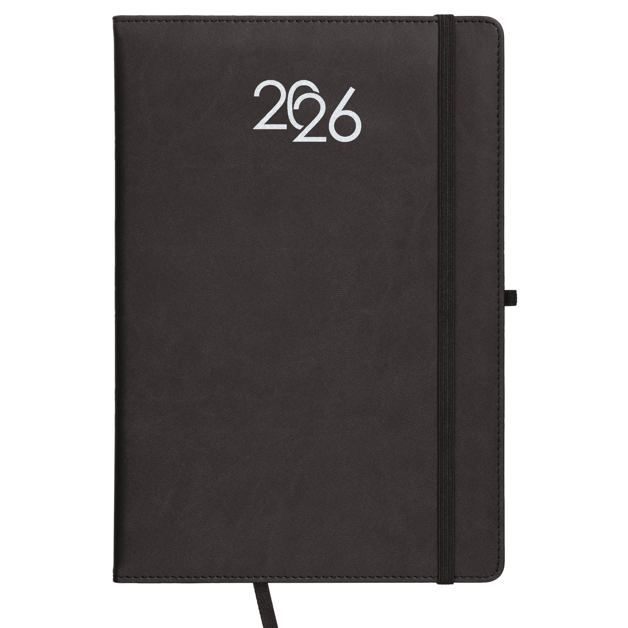 Agenda semanal 2026, tapa dura de PU termosellado con pespuntes en los bordes Agenda semanal 2026, tapa dura de PU termosellado con pespuntes en los bordes