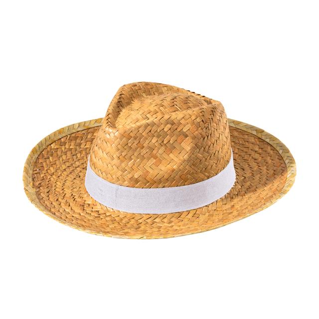 Straw hat with 3 cm elastic band applicable and customizable