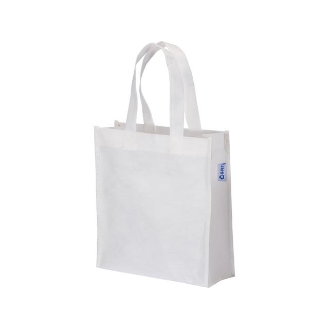 Tote-bag mini en r-pet 80 g/m2 avec soufflet, anses courtes