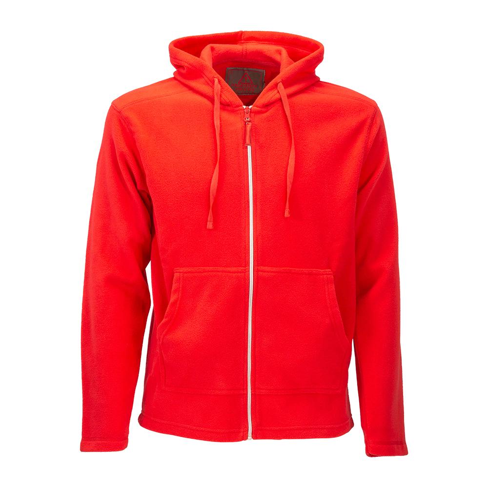 Felpa da uomo a zip intera in micropolar, con cappuccio e 2 tasche frontali Felpa da uomo a zip intera in micropolar, con cappuccio e 2 tasche frontali