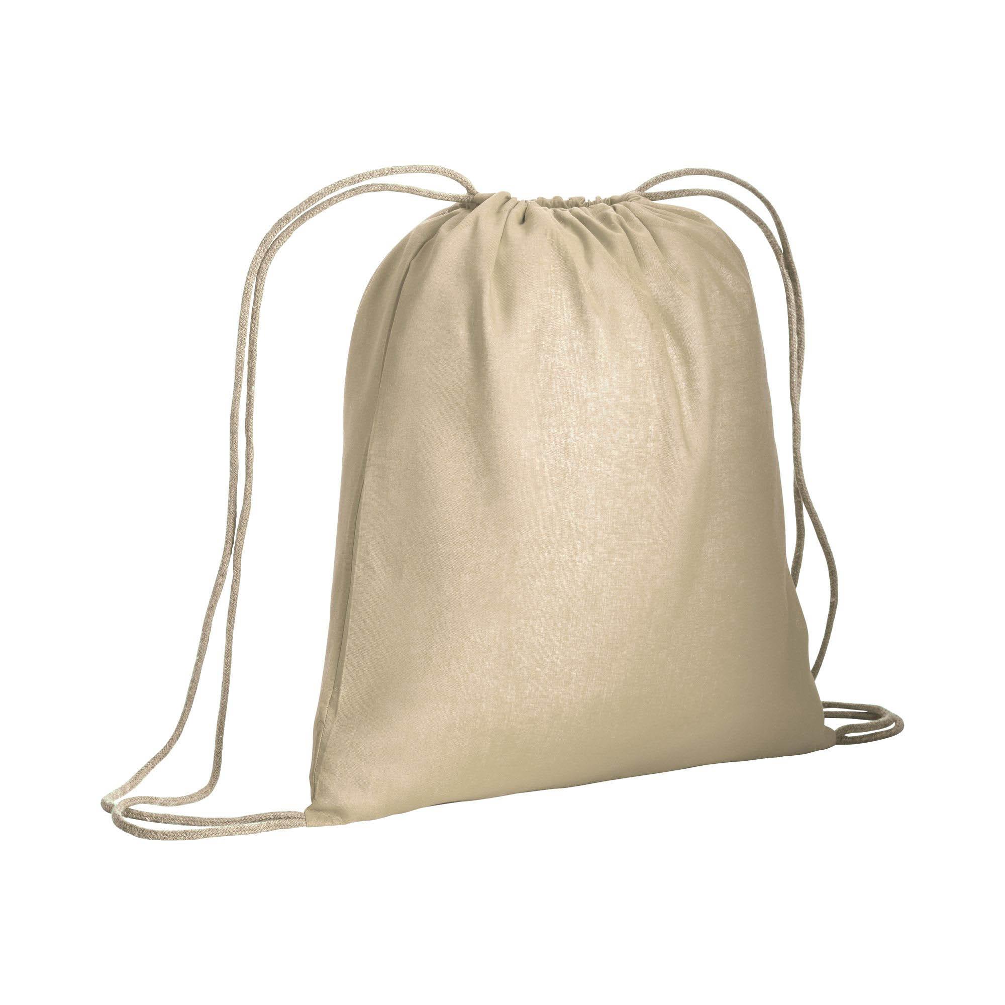 Sac à dos en coton 120 g/m2, avec fermeture à étranglement. Il est certifié OEKO-TEX®. Sac à dos en coton 120 g/m2, avec fermeture à étranglement. Il est certifié OEKO-TEX®.