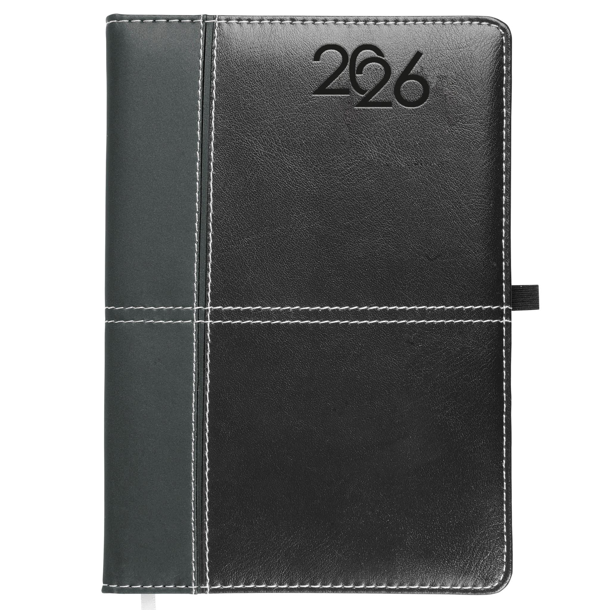 Daily planner 2026, thermo-varnished PU hard cover with stitching around the perimeter Daily planner 2026, thermo-varnished PU hard cover with stitching around the perimeter