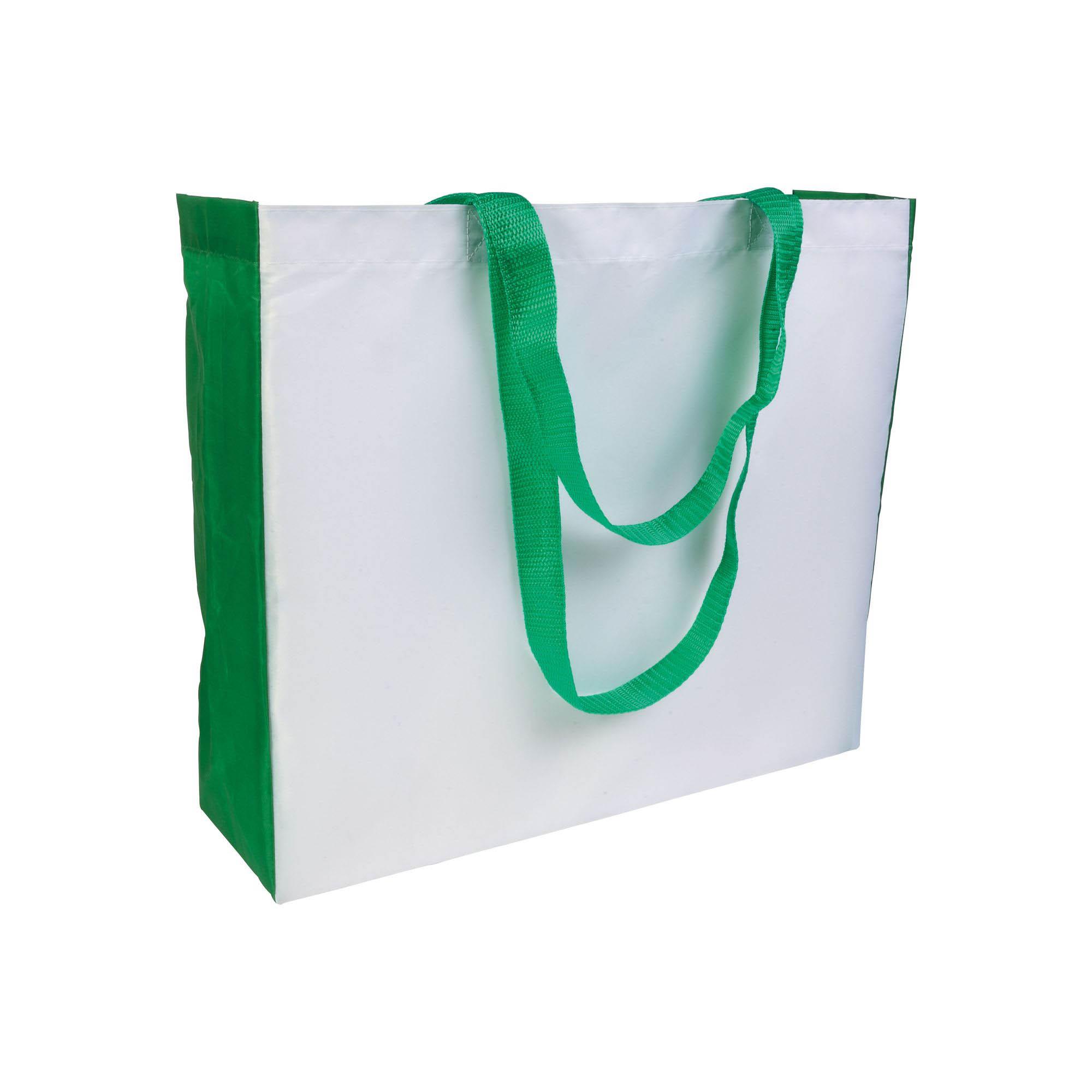 Heat-resistant 210D polyester shopping bag with coloured gusset, suitable for sublimation Heat-resistant 210D polyester shopping bag with coloured gusset, suitable for sublimation