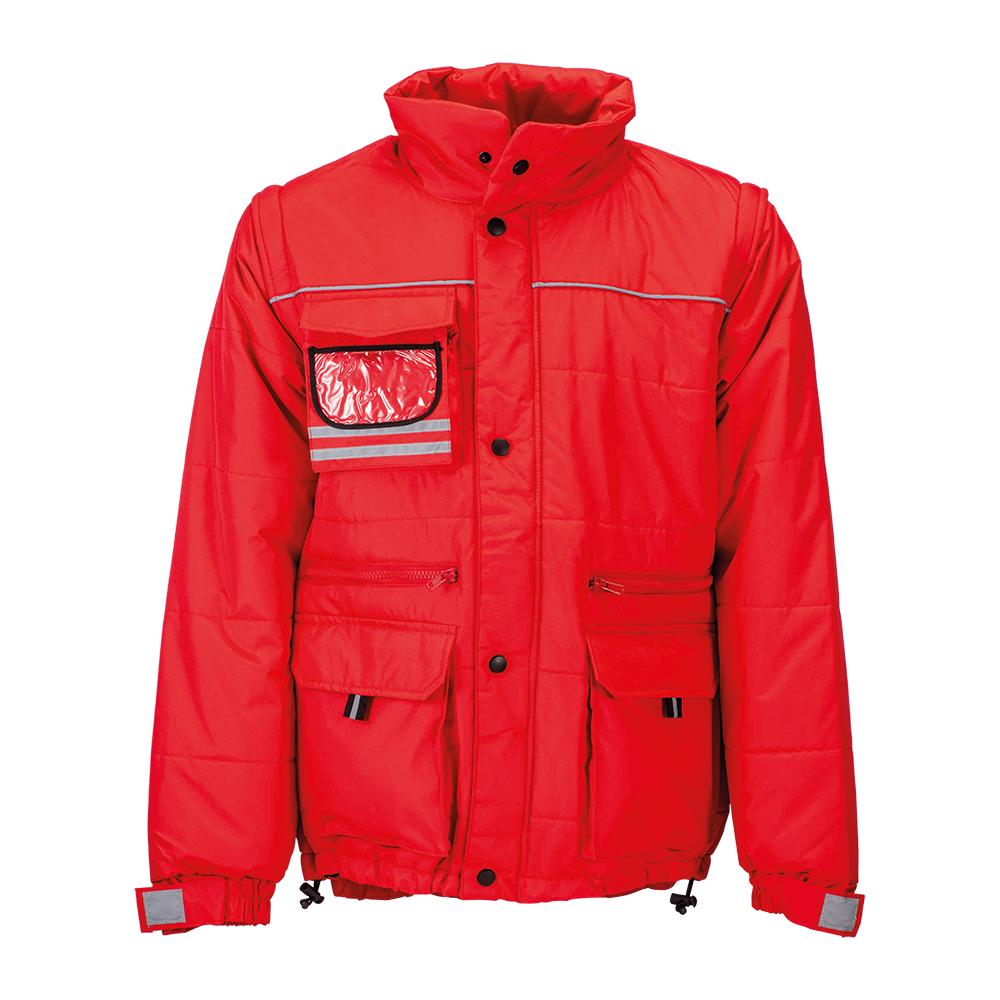Veste rembourrée en polyester Pongee avec manches détachables et poche porte-badge d'ident Veste rembourrée en polyester Pongee avec manches détachables et poche porte-badge d'ident