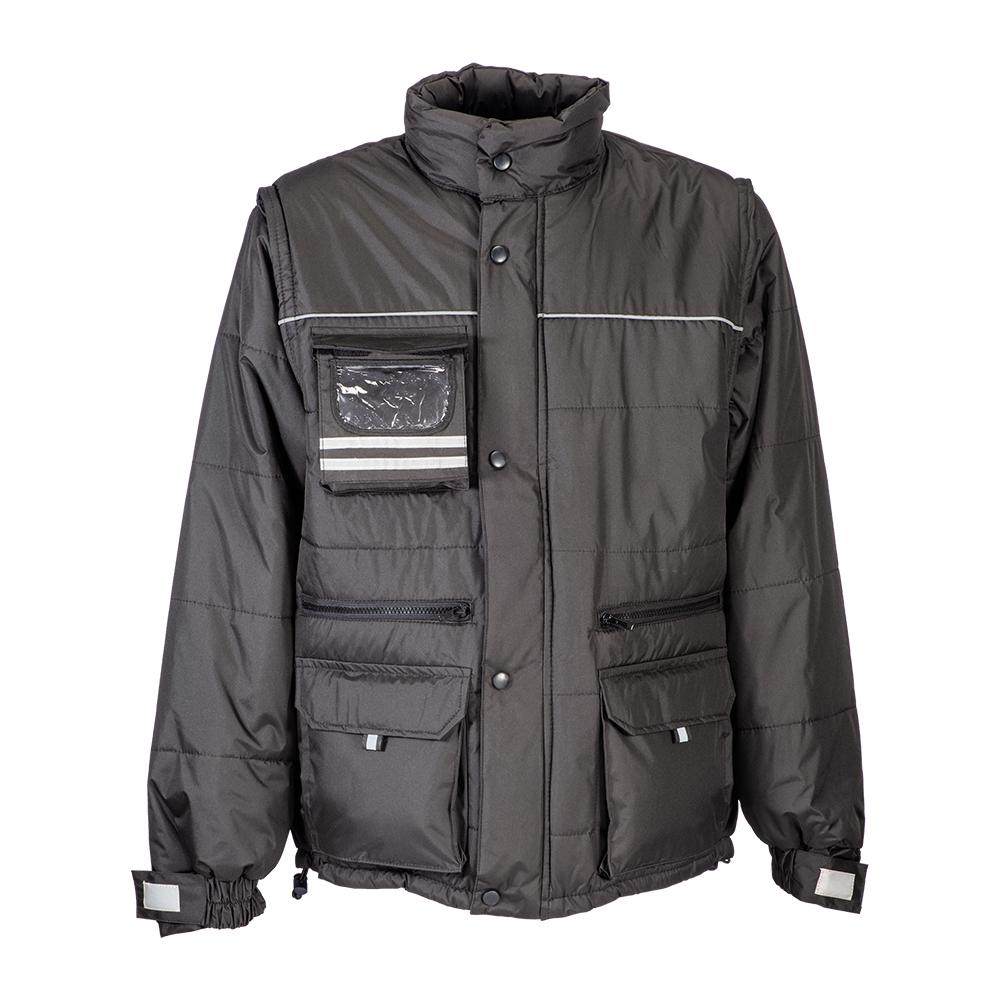 Giubbotto imbottito in poliestere pongee con maniche staccabili Giubbotto imbottito in poliestere pongee con maniche staccabili