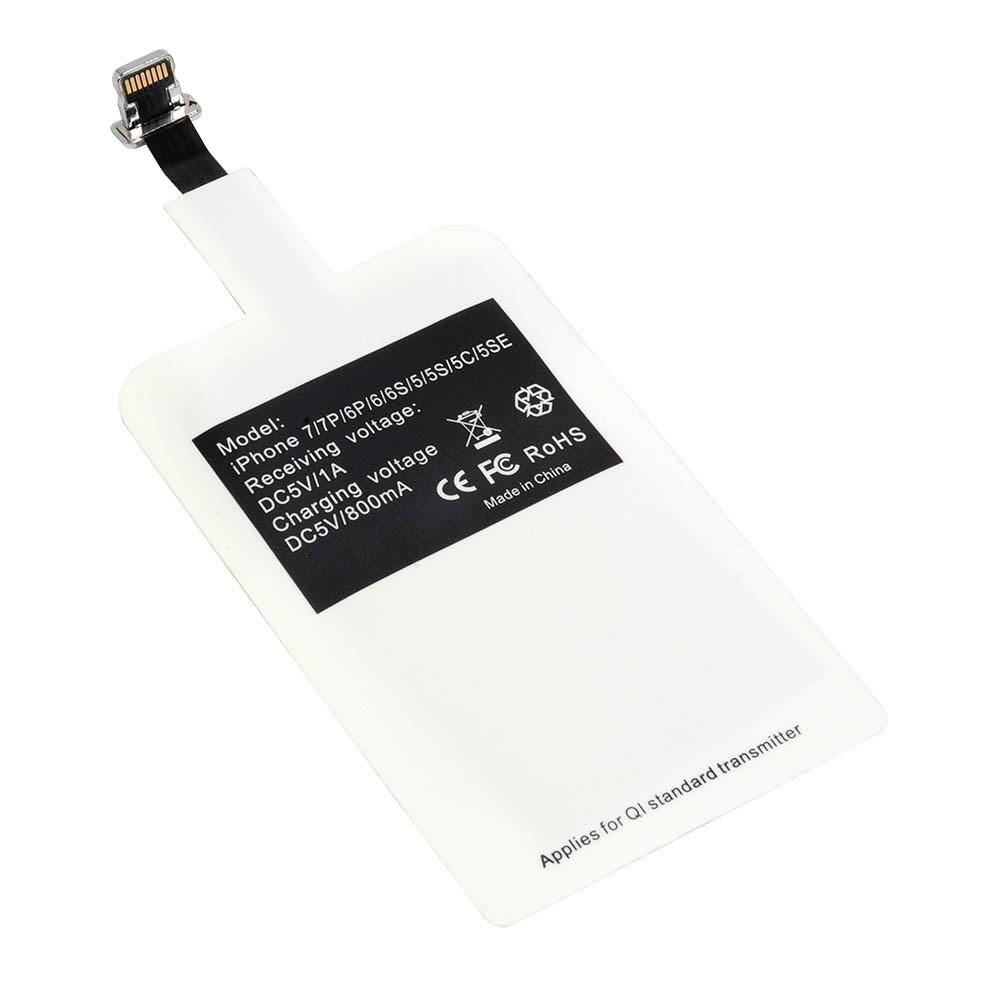 Ricevitore QI wireless con connettore lightning per abilitare i dispositivi Apple Ricevitore QI wireless con connettore lightning per abilitare i dispositivi Apple