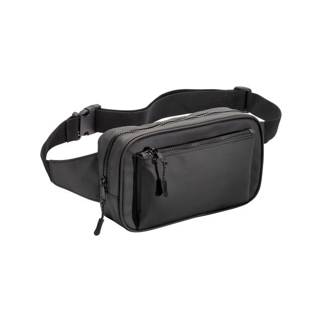 Water resistant polyester  waistbag. front pocket with zipper and adjustable belt