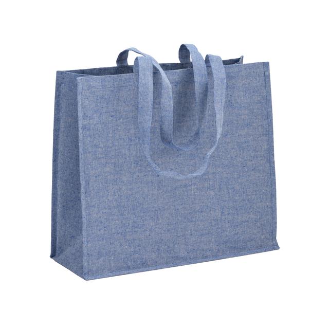 120 g/m2 recycled cotton shopper with PP inner coating, long handles and gusset