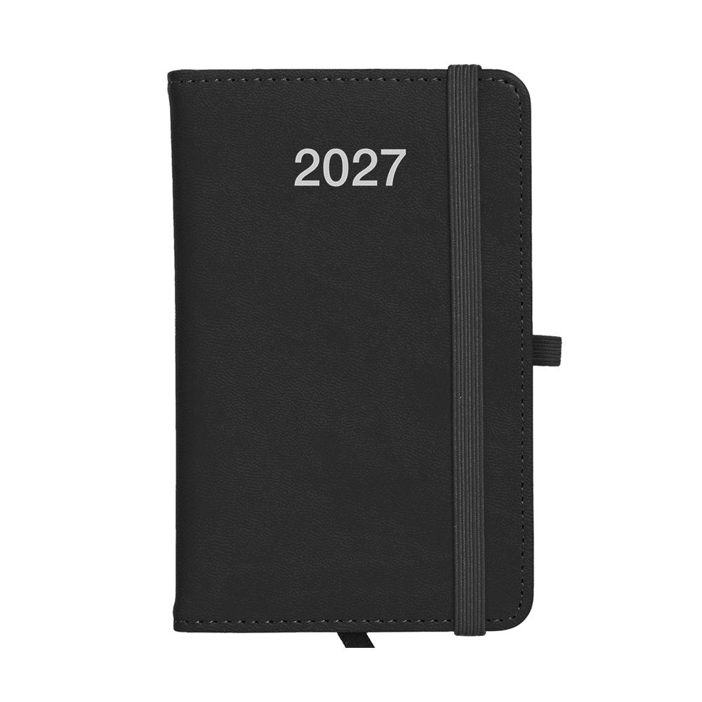 Agenda semanal de bolsillo 2027, tapa dura de PU termosellado con pespuntes Agenda semanal de bolsillo 2027, tapa dura de PU termosellado con pespuntes
