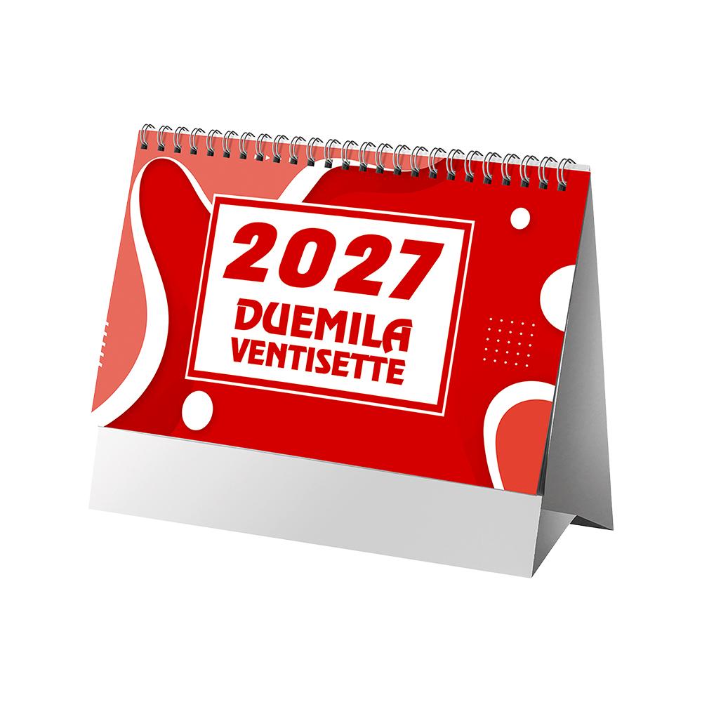 Calendrier de bureau mensuel bicolore 2027, 13 feuilles en papier couché mat Calendrier de bureau mensuel bicolore 2027, 13 feuilles en papier couché mat