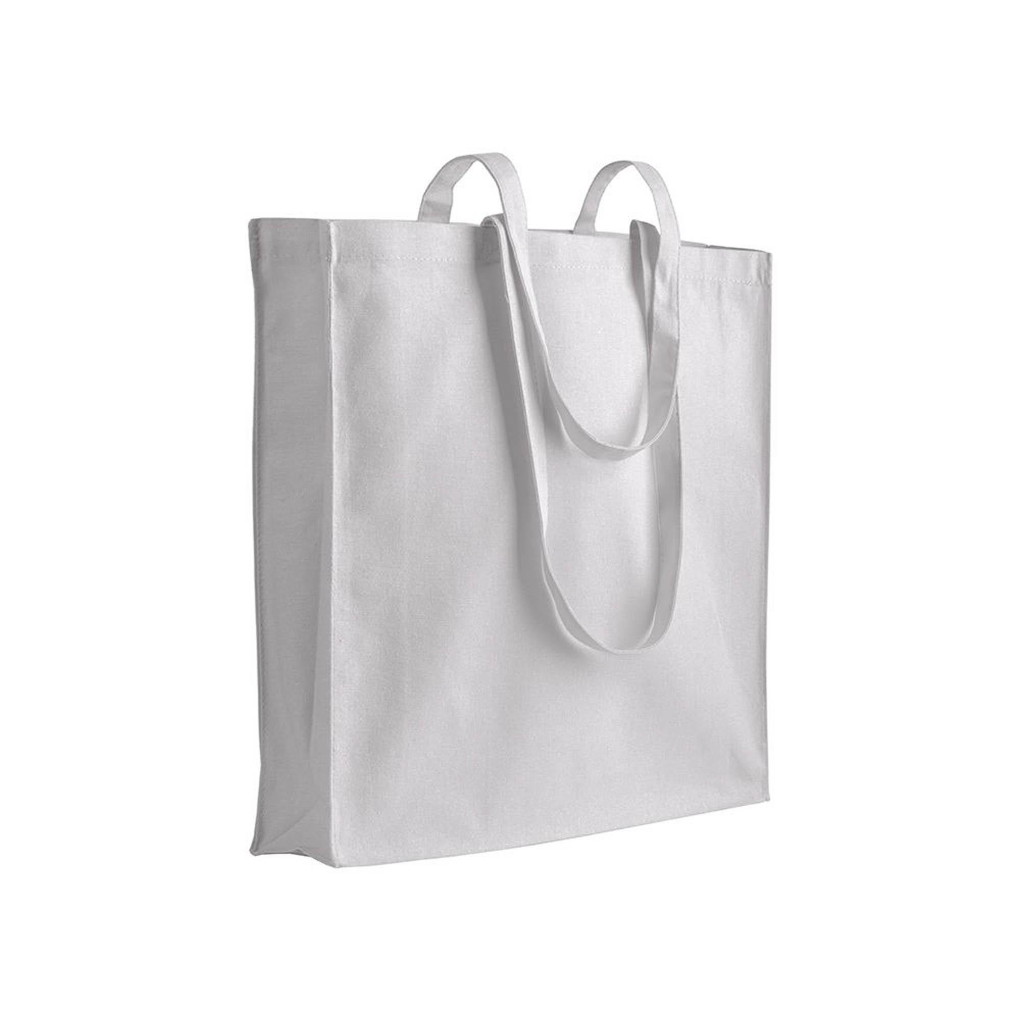 Shopper mit Seitenfalten aus 220 g/m2 Baumwolle, langen Griffen und Reißverschluss Shopper mit Seitenfalten aus 220 g/m2 Baumwolle, langen Griffen und Reißverschluss