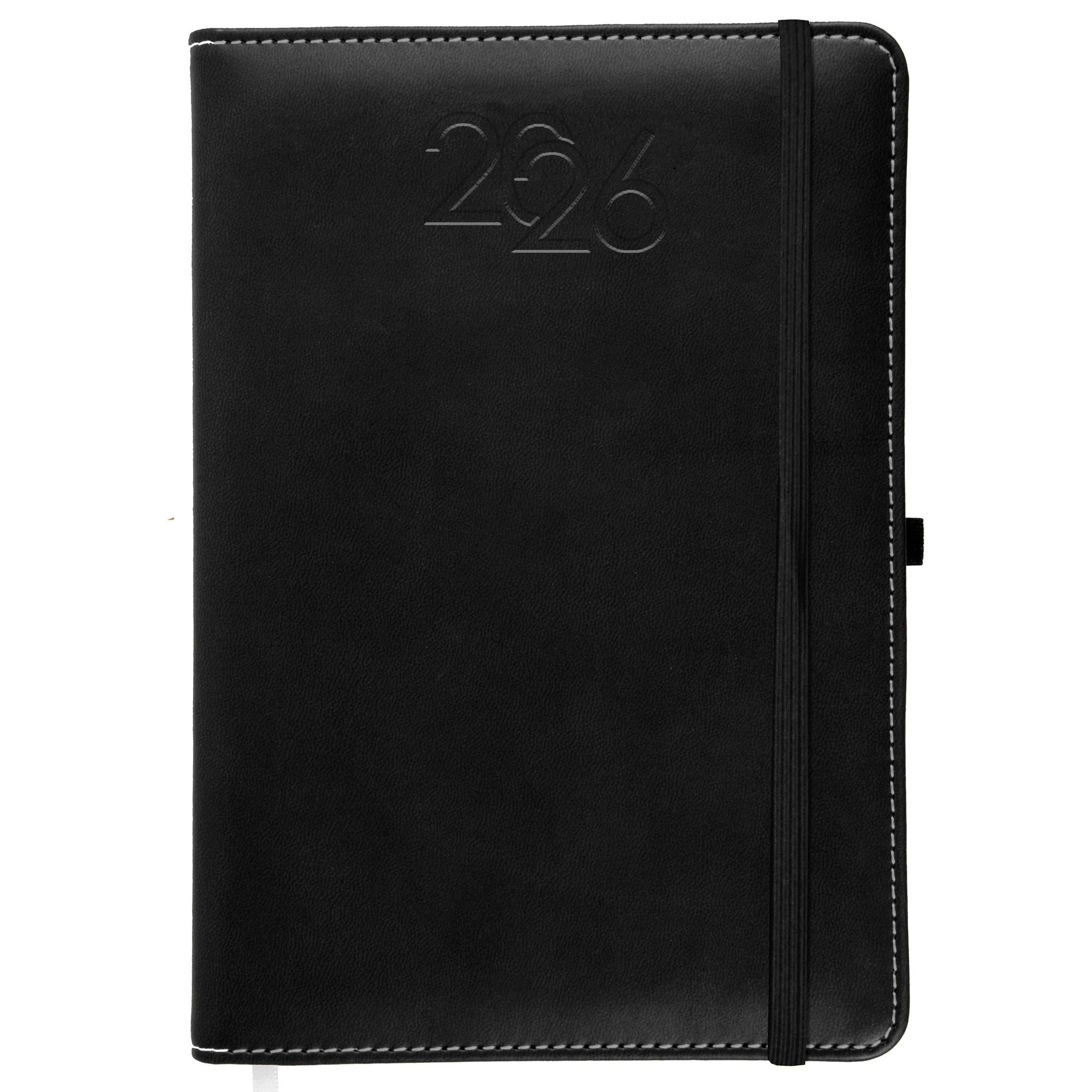 Daily planner 2026, thermo-varnished PU hard cover with stitching around the edge Daily planner 2026, thermo-varnished PU hard cover with stitching around the edge