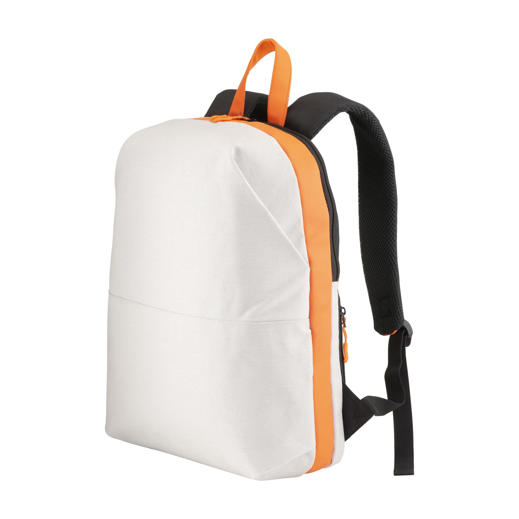 Canvas laptop backpack with high visibility eco-leather inserts/bands Canvas laptop backpack with high visibility eco-leather inserts/bands