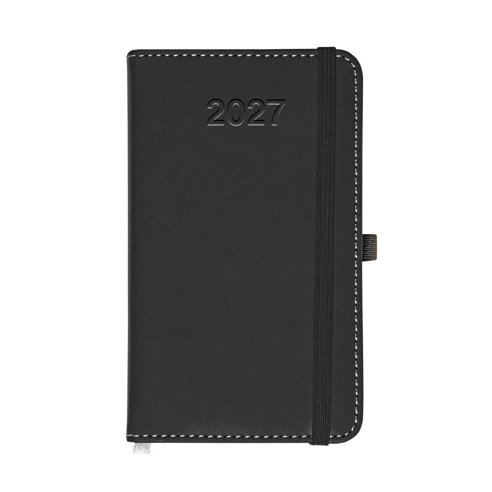 Weekly pocket diary for 2027, thermo-varnished PU hard cover with stitching Weekly pocket diary for 2027, thermo-varnished PU hard cover with stitching