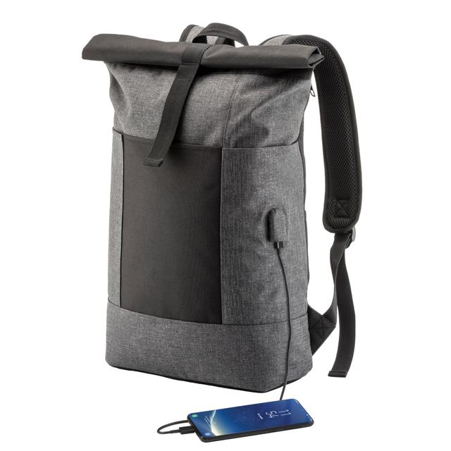 Laptop backpack in reflective polyester