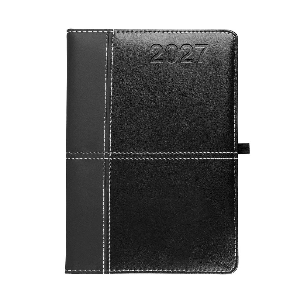 Agenda journalier 2027, couverture rigide en PU thermocollé avec piqûres sur les bords Agenda journalier 2027, couverture rigide en PU thermocollé avec piqûres sur les bords