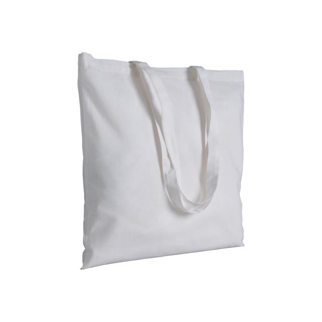 120 g/m2 recycled cotton shopper bag, long handles.