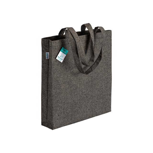 190 g/m2 recycled cotton shopping bag, long handles and gusset