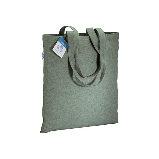 280g/m2 recycled cotton carbon neutral shopping bag, long handles