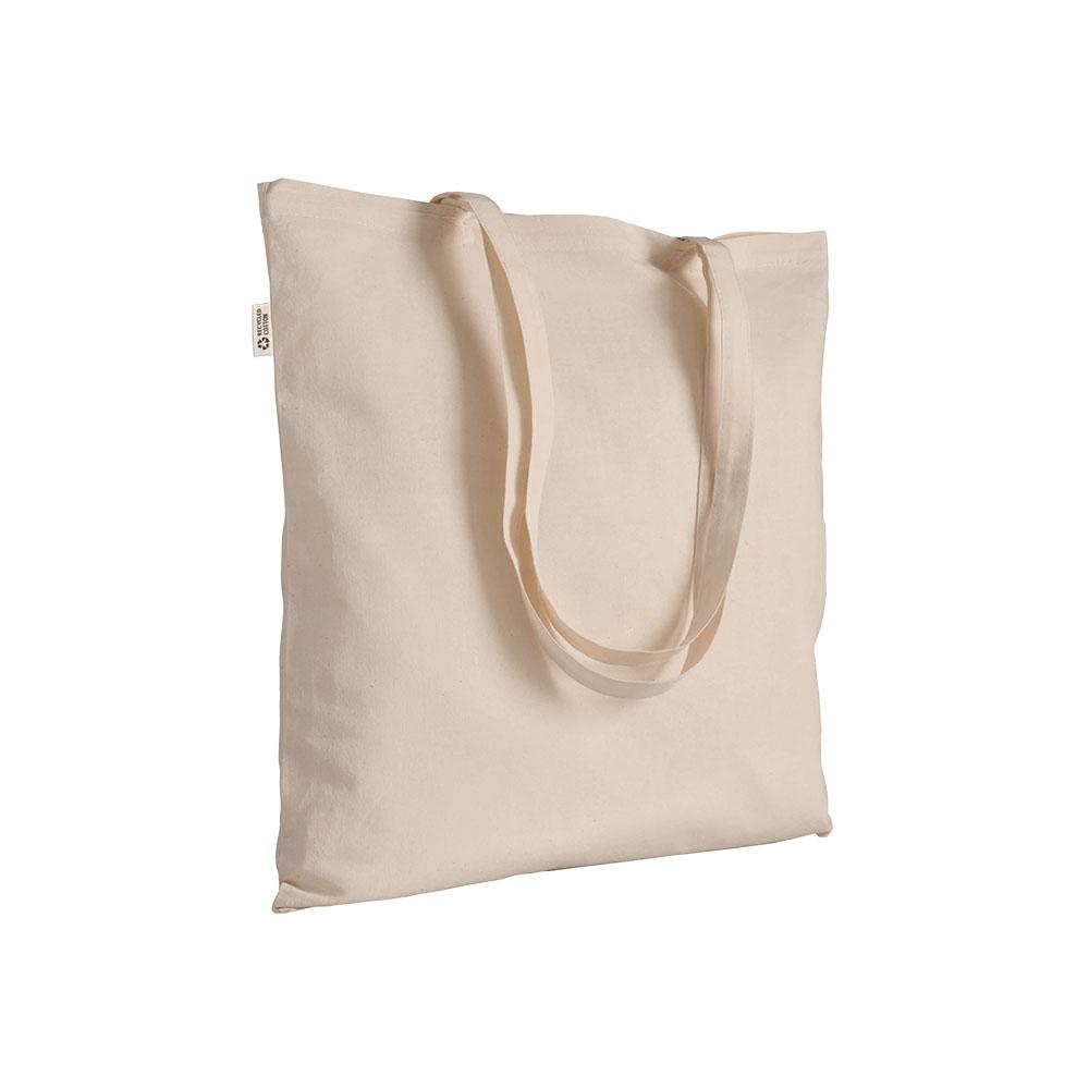 Natürliche Shopper-Tasche aus 140 g/m2 recycelter Baumwolle. GRS-zertifiziert Natürliche Shopper-Tasche aus 140 g/m2 recycelter Baumwolle. GRS-zertifiziert