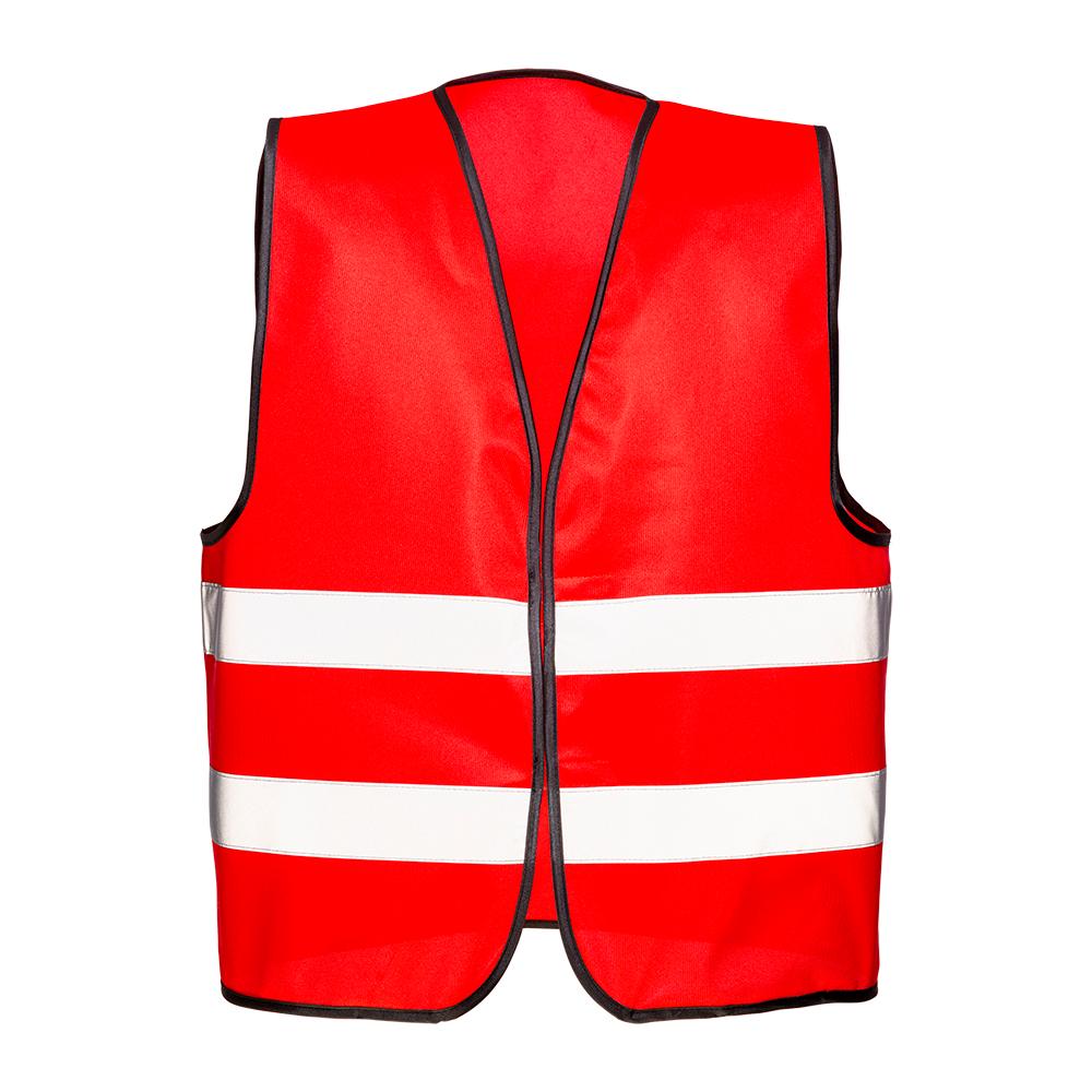 Gilet promotionnel en polyester avec bande réfléchissante et fermeture velcro Gilet promotionnel en polyester avec bande réfléchissante et fermeture velcro