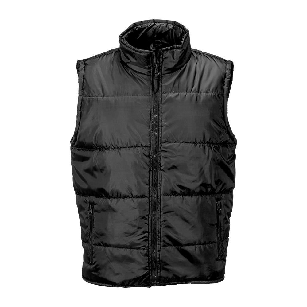 Veste rembourrée sans manche en polyester doublé avec 2 poches latérales, avec fermeture é Veste rembourrée sans manche en polyester doublé avec 2 poches latérales, avec fermeture é