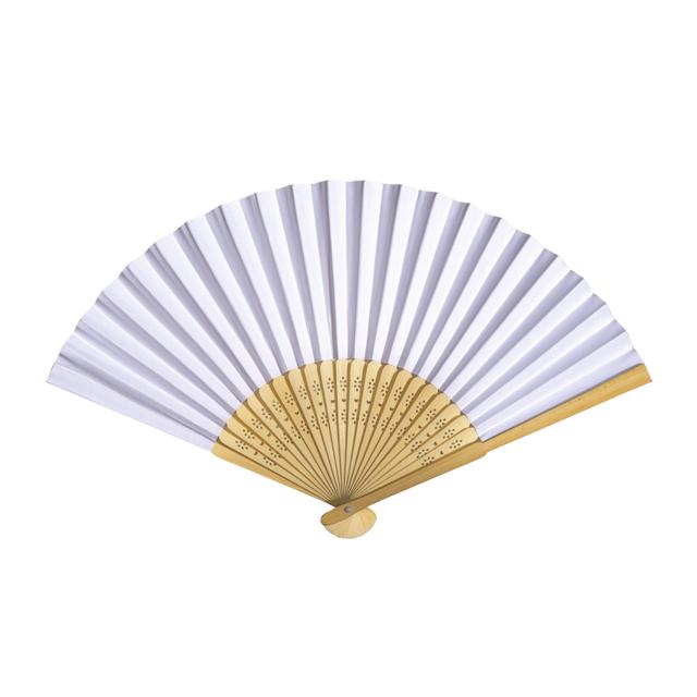 Paper fan with bamboo handle