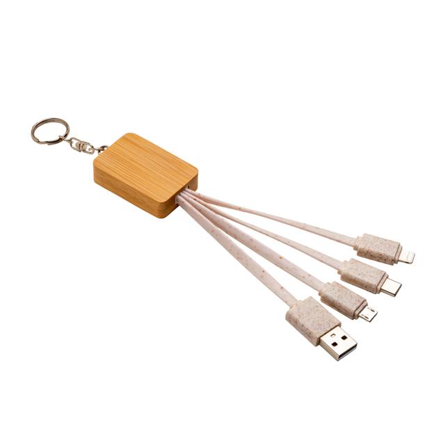 Câble d'alimentation usb- type c/lighting/micro usb avec porte-clé