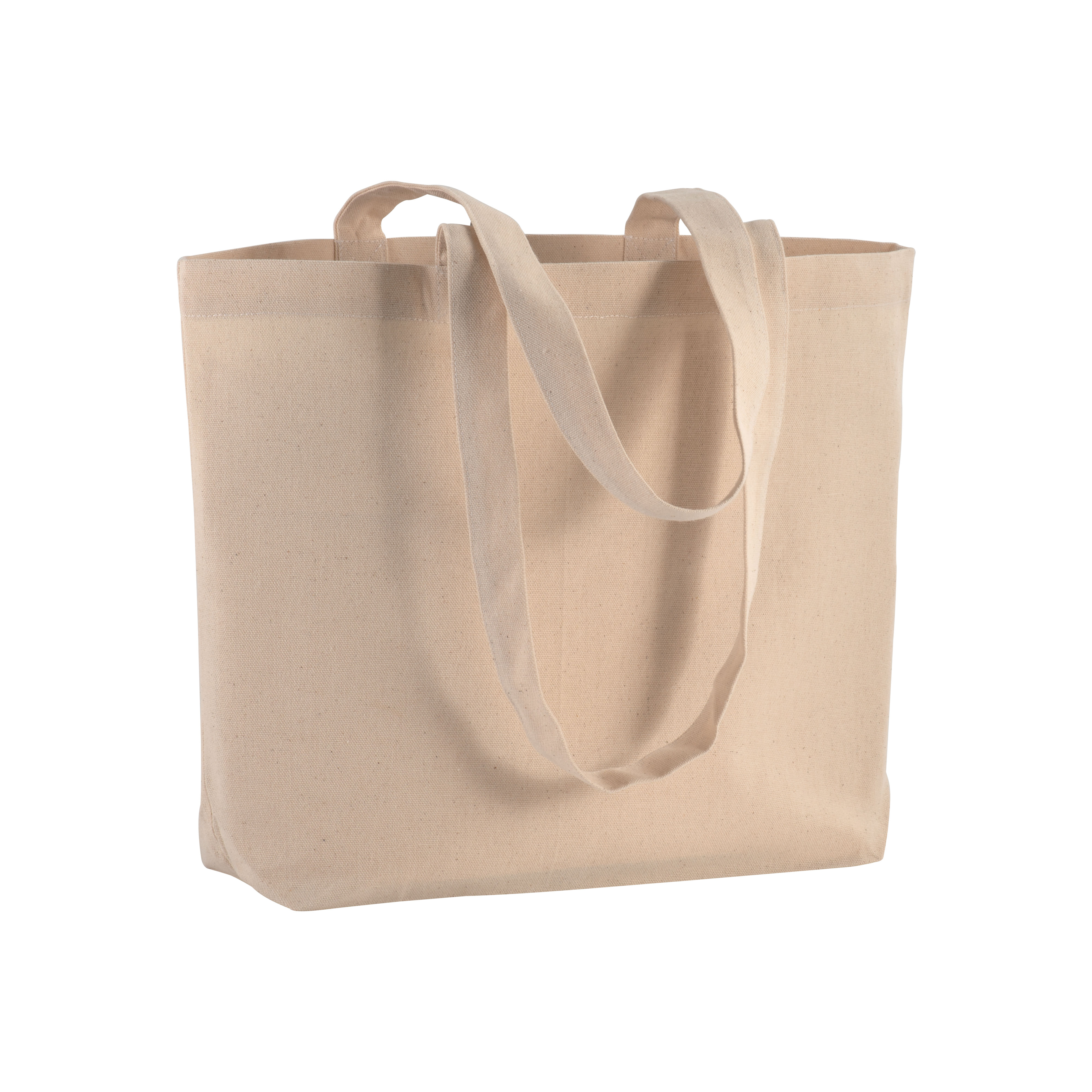 120 g/m2 cotton shopping bag, long handles and bottom gusset | SIPEC