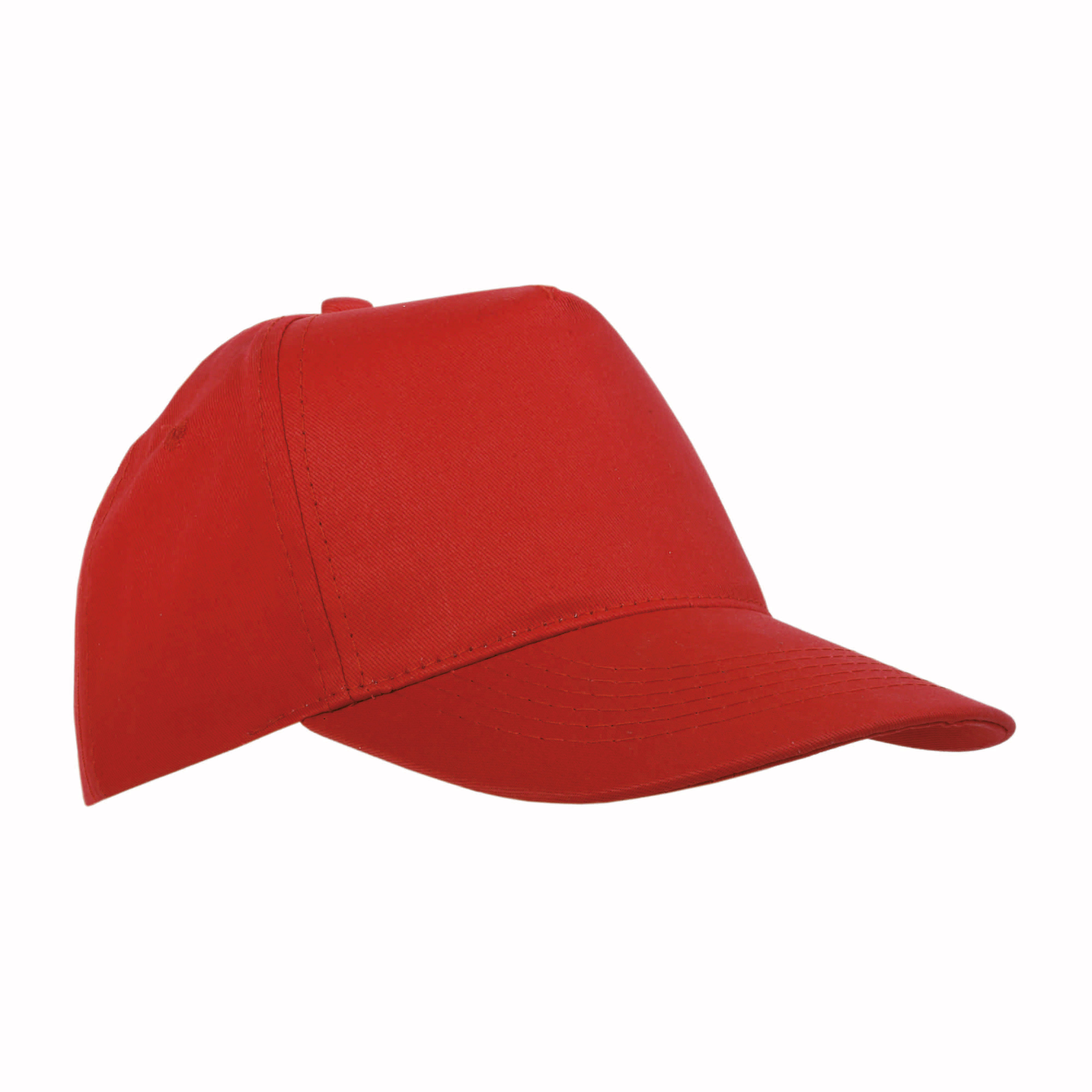Cappellino in cotone, 5 pannelli, base bianca e bordi colorati