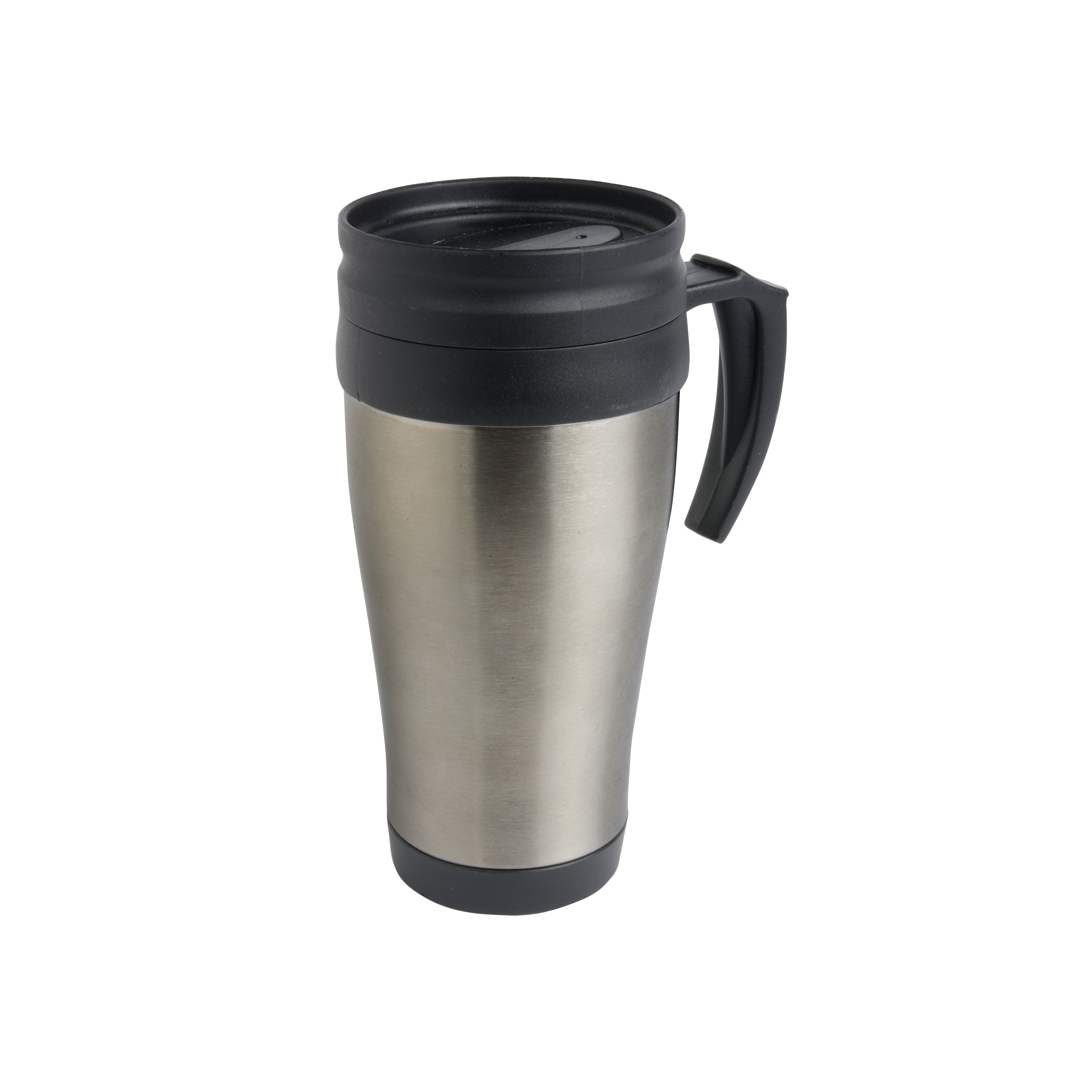 Tazza termica (400ml) in acciaio inox, con interno, manico e tappo in  plastica