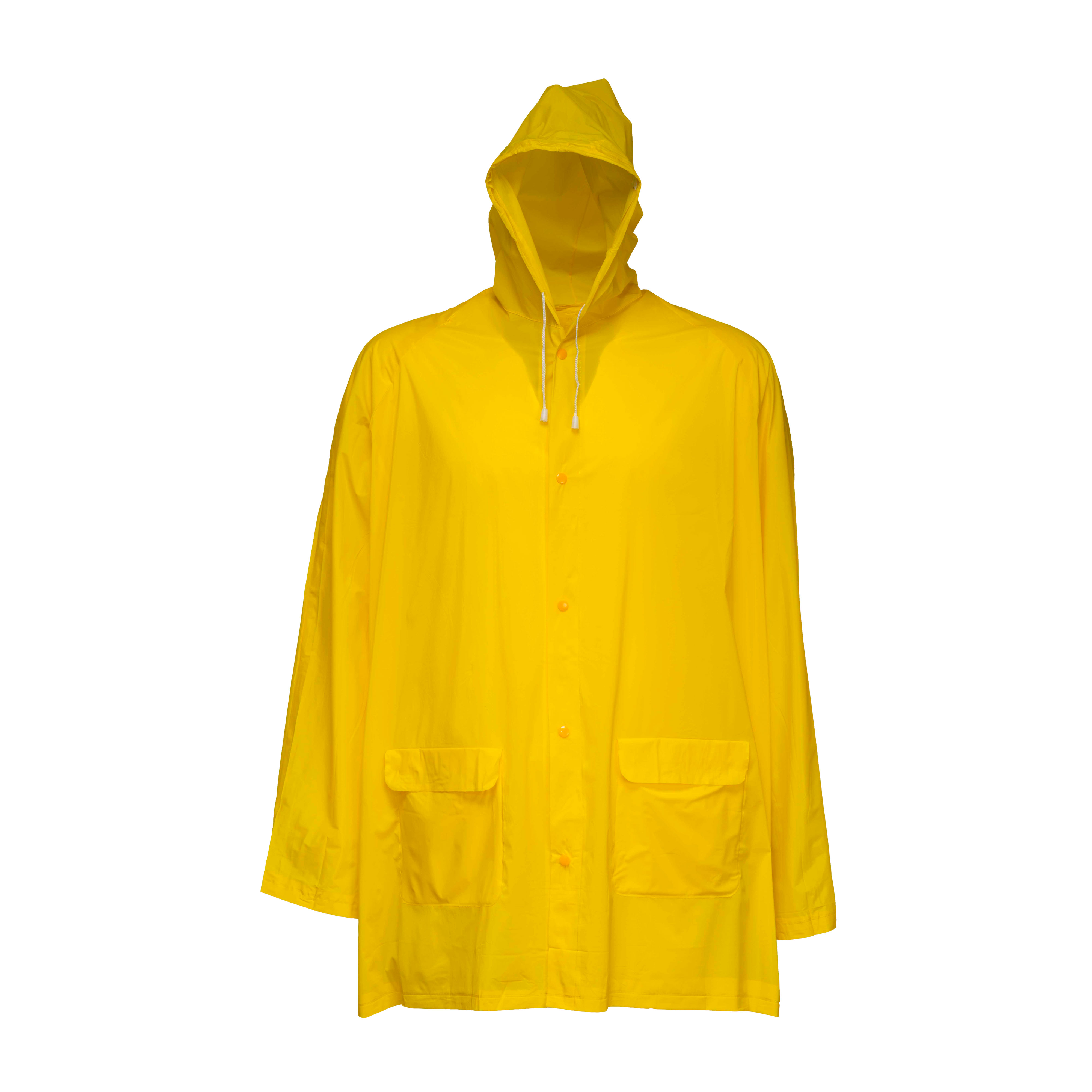 Embossed PVC (200 g) raincoat, supplied in a pocket-sized bag. One size ...