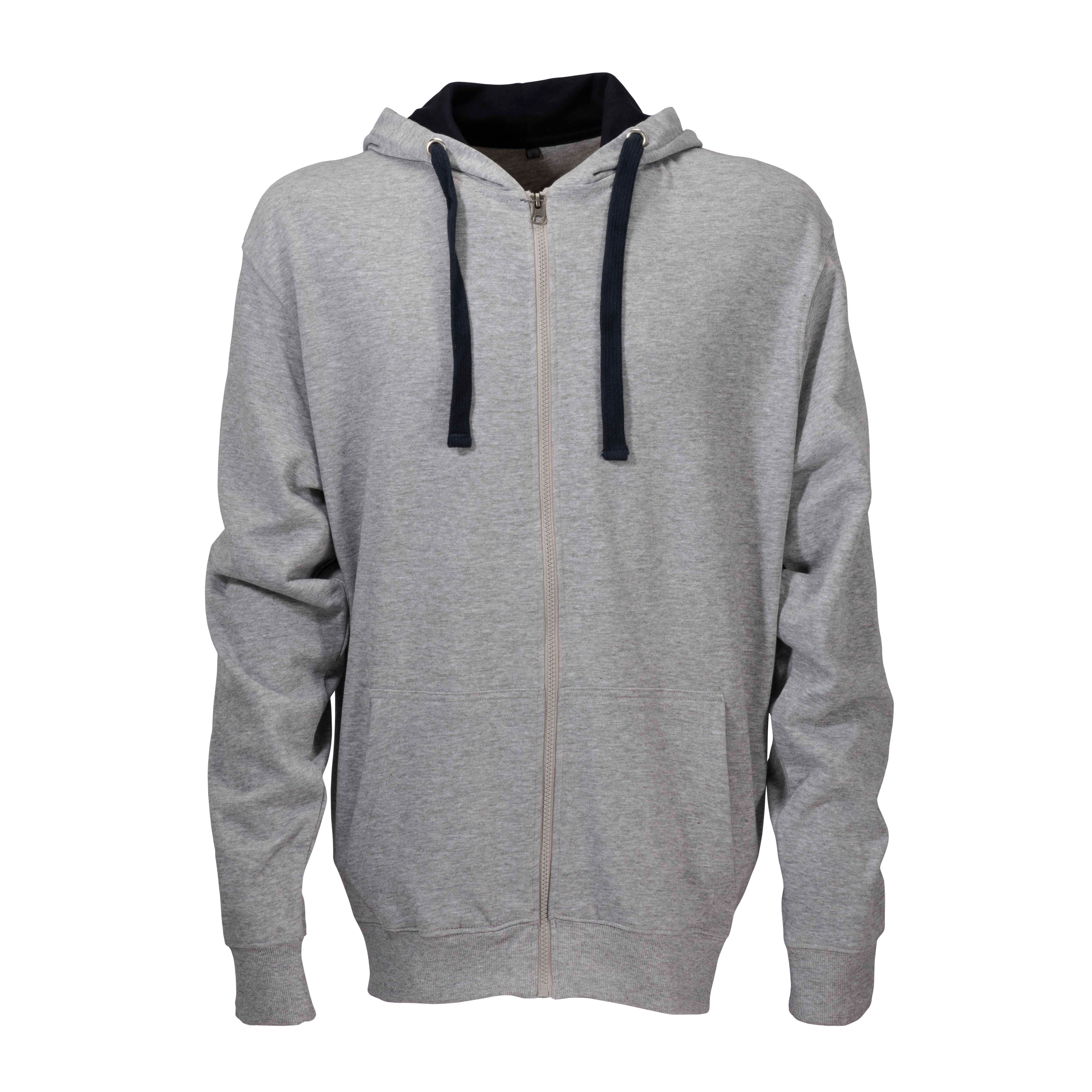 Felpa Da Uomo A Zip Intera Con Cappuccio E 2 Tasche Frontali Sipec